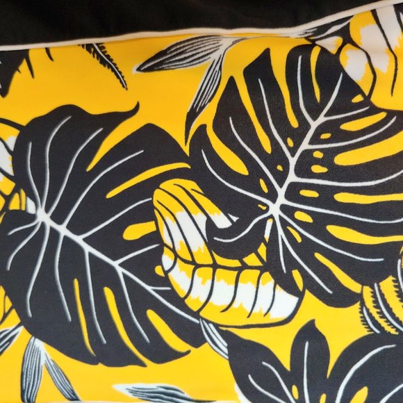 Athleta Yellow Black White Halter Swim Top M - Picture 3 of 4